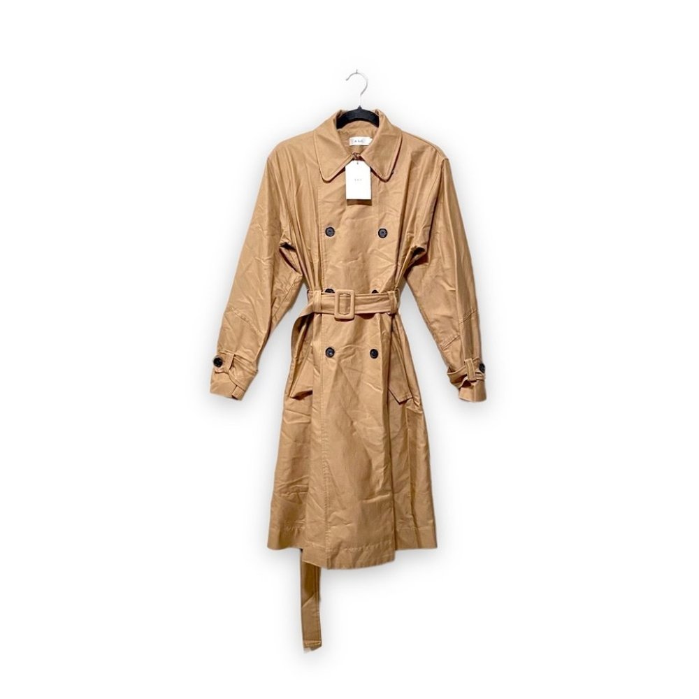 NWT A.L.C. Belted Trench Longline Coat in Camel Tan Size 2